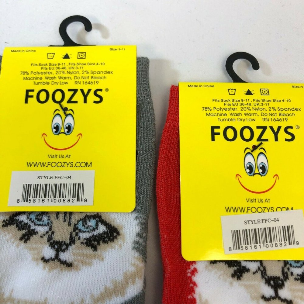 2 PAIRS Foozys Women's Socks BIRMAN, Feline Collec - Picture 4 of 4